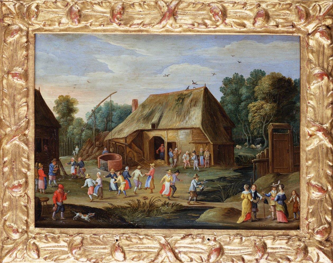 Herre på en bonddans på en bondgård av Jan van Kessel