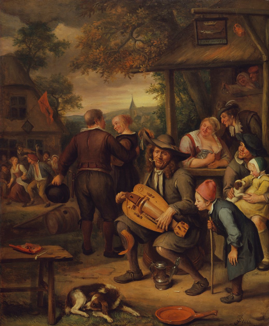 Hurdy Guerdy-spelaren av Jan van Kessel