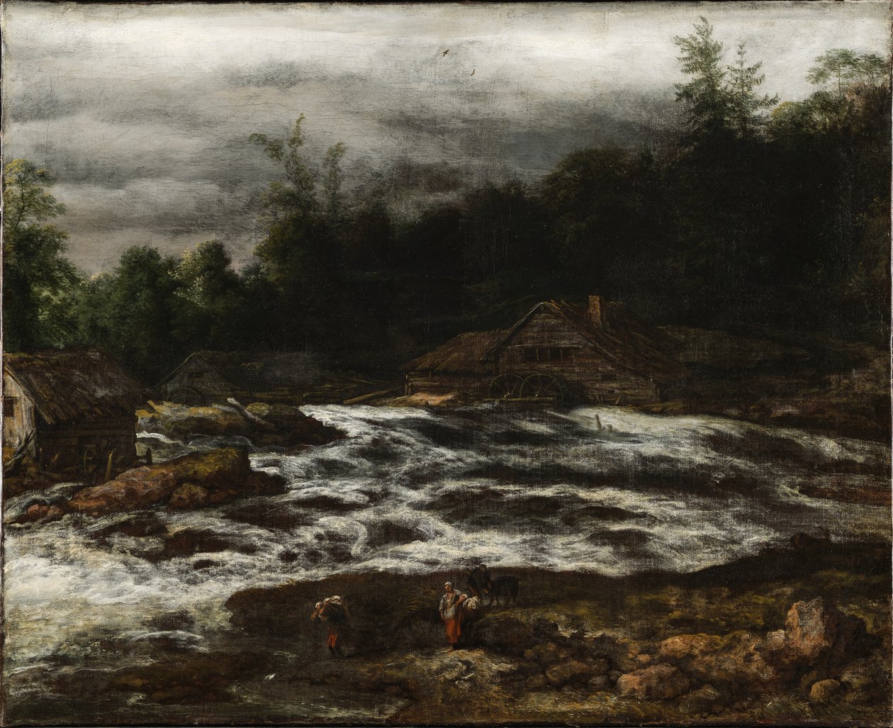 Berglandskap med vattenfall av Jan van Kessel d.Æ.
