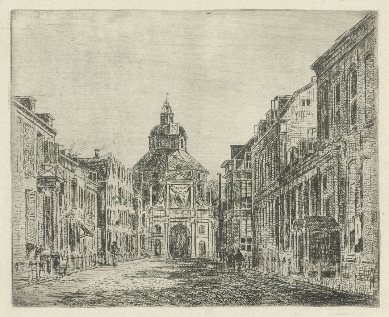 Utsikt över Wittevrouwenpoort i Utrecht av Jan van Lokhorst