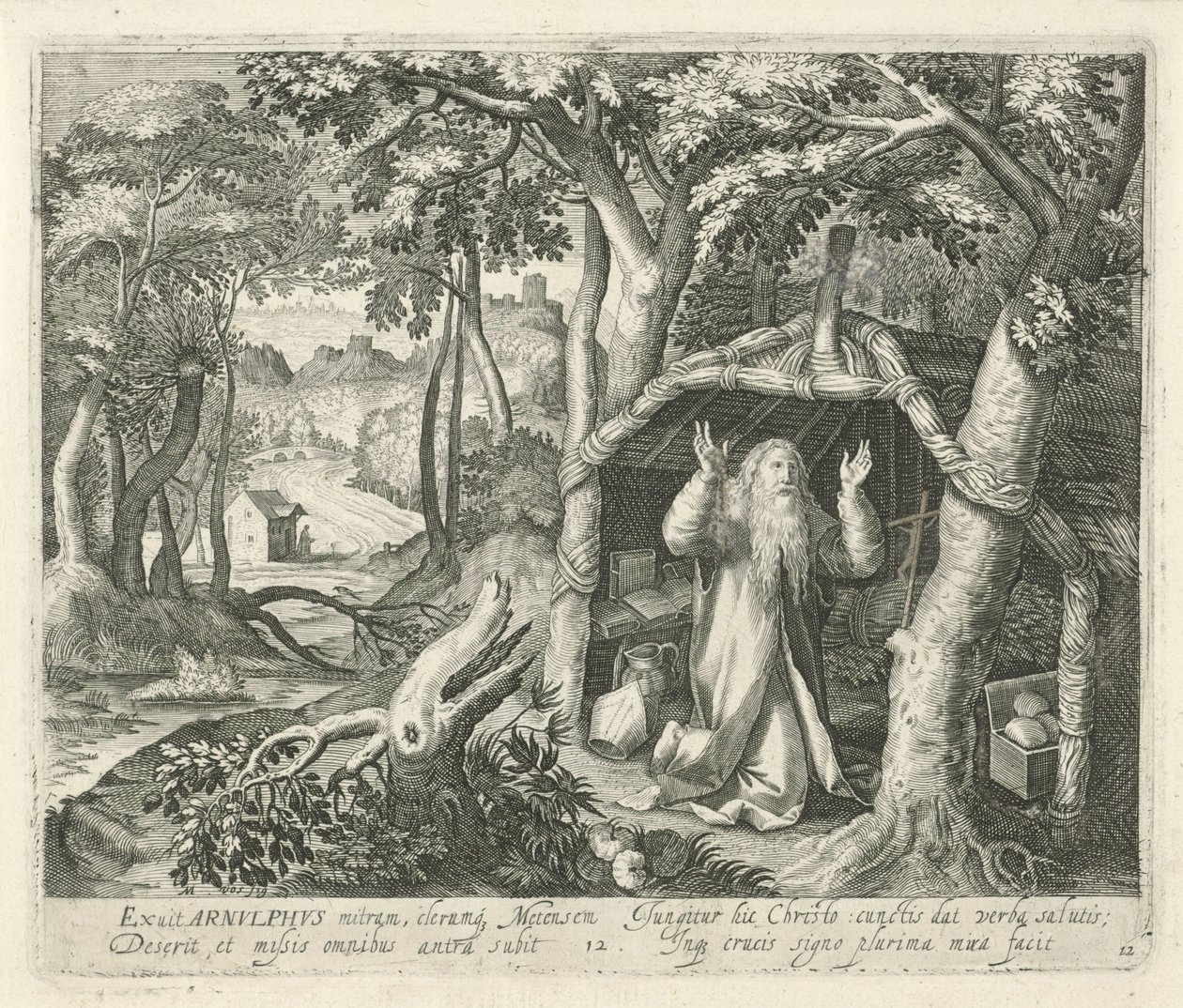 H. Arnulphus av Metz som eremit Saints and Hermits (serietitel) av Jan van Londerseel