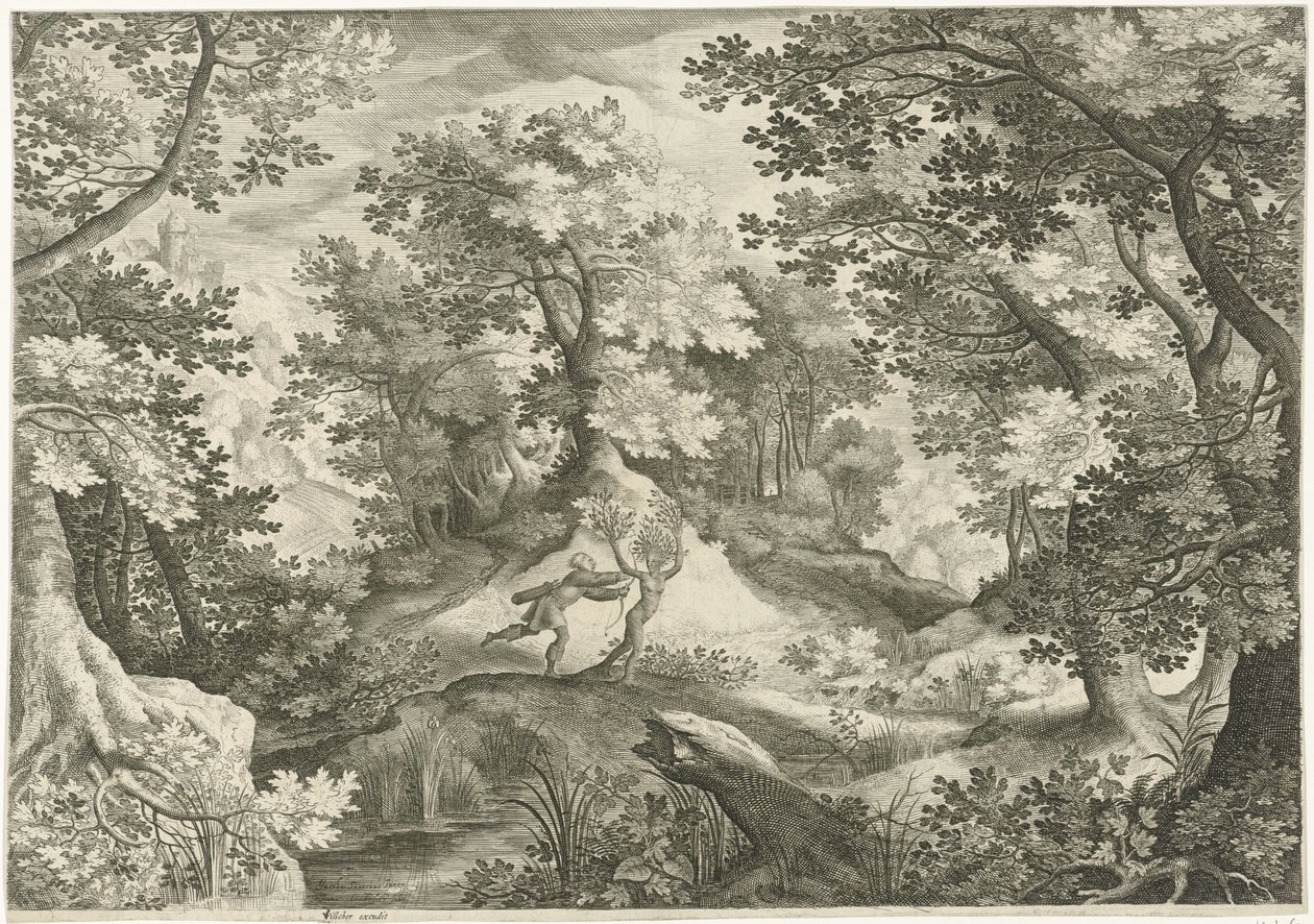 Landskap med Apollo och Daphne av Jan van Londerseel