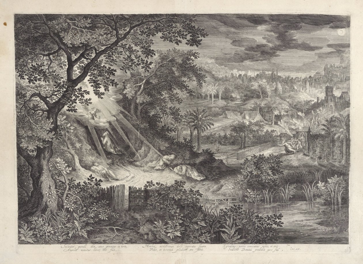 Landskap med Kristus i Getsemane trädgård av Jan van Londerseel