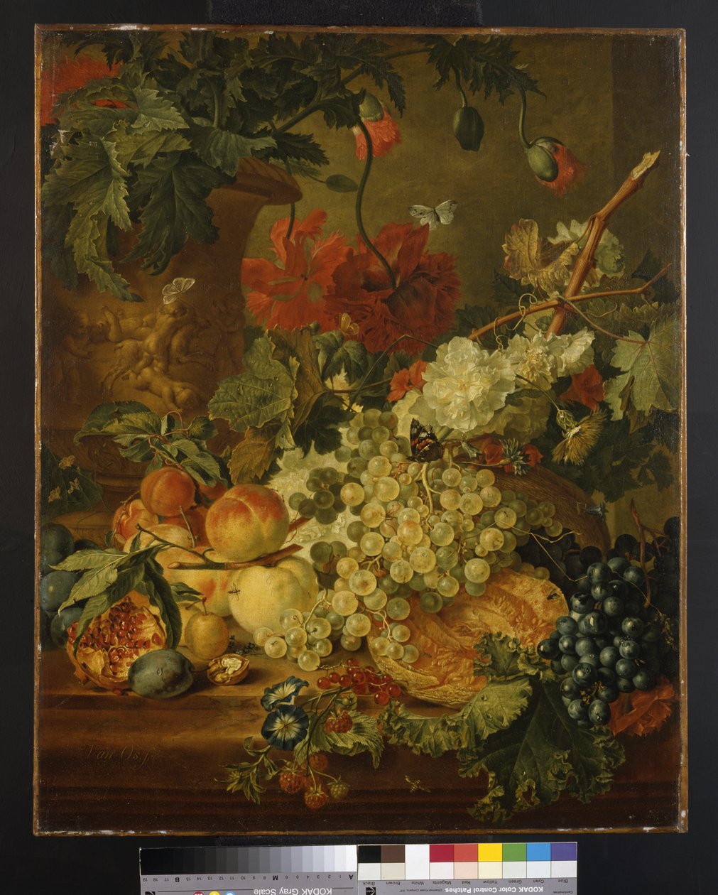 M.66 Frukt och blommor, efter J. van Huysum av Jan van Os