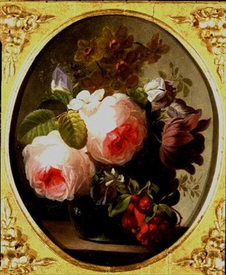 Rosor och andra blommor i en vas av Jan van Os