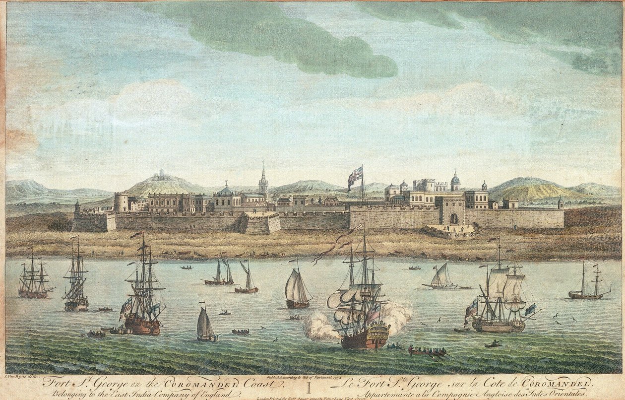 "Fort Saint George på Coromandelkusten av Jan van Ryne