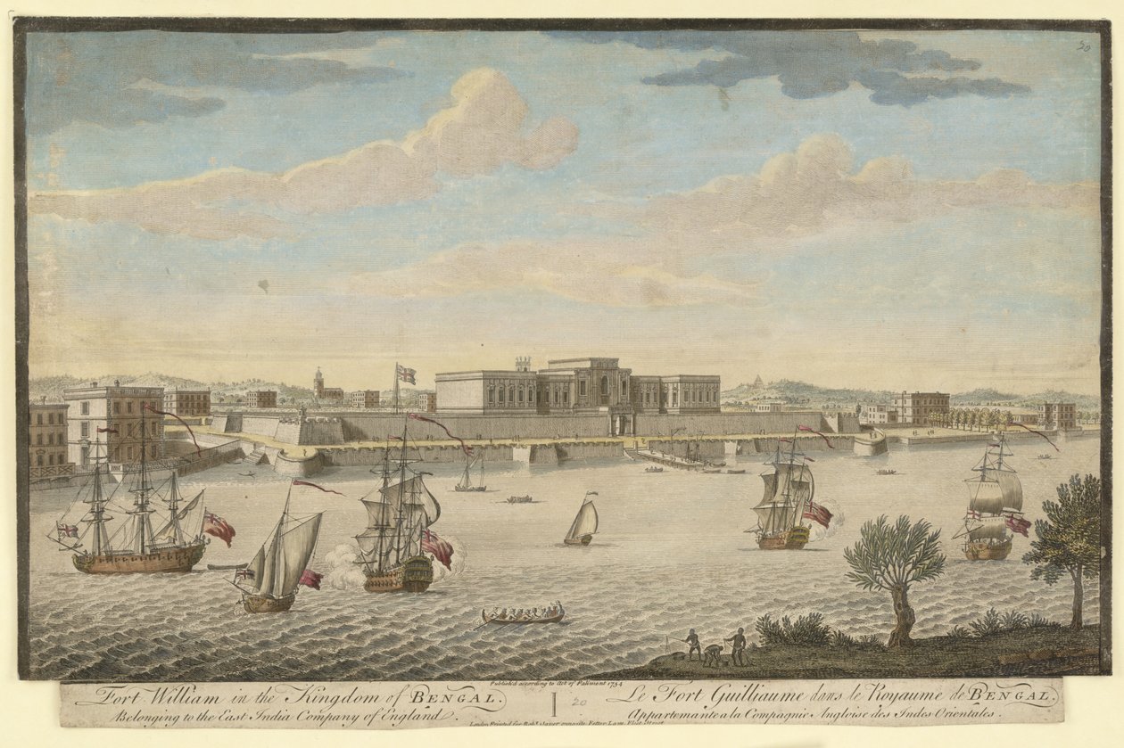 Fort William i kungariket Bengal som tillhör East India Company of England av Jan van Ryne