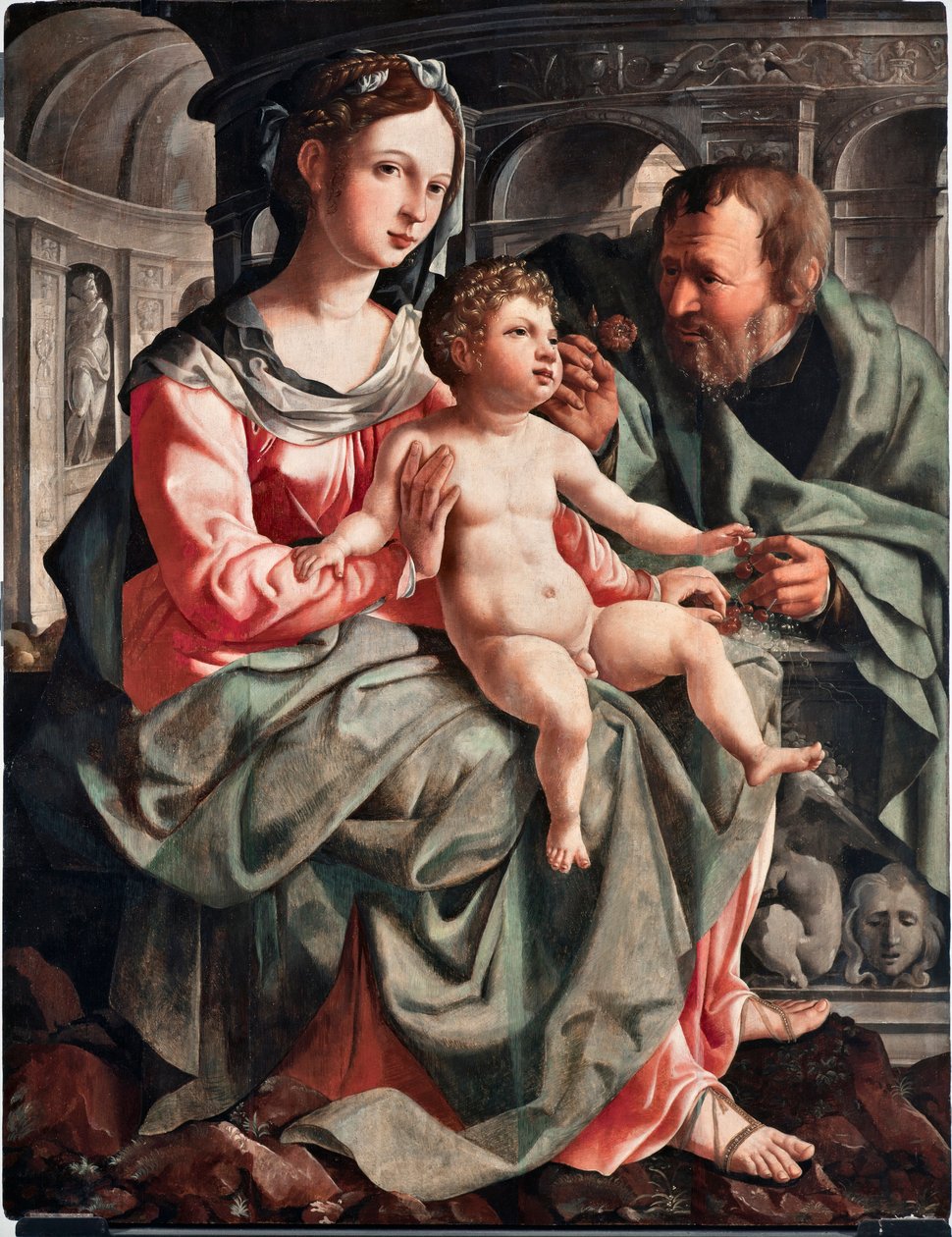 Helig familj Målning av Jan Van Scorel (1495-1562) 1522 Dim 130x100 cm Genes, Musei di Strada Nuova (ex Palazzo Bianco) Italien av Jan van Scorel