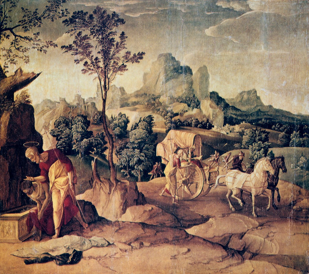 Aposteln Filip döper eunucken, 1500-talet. av Jan van Scorel