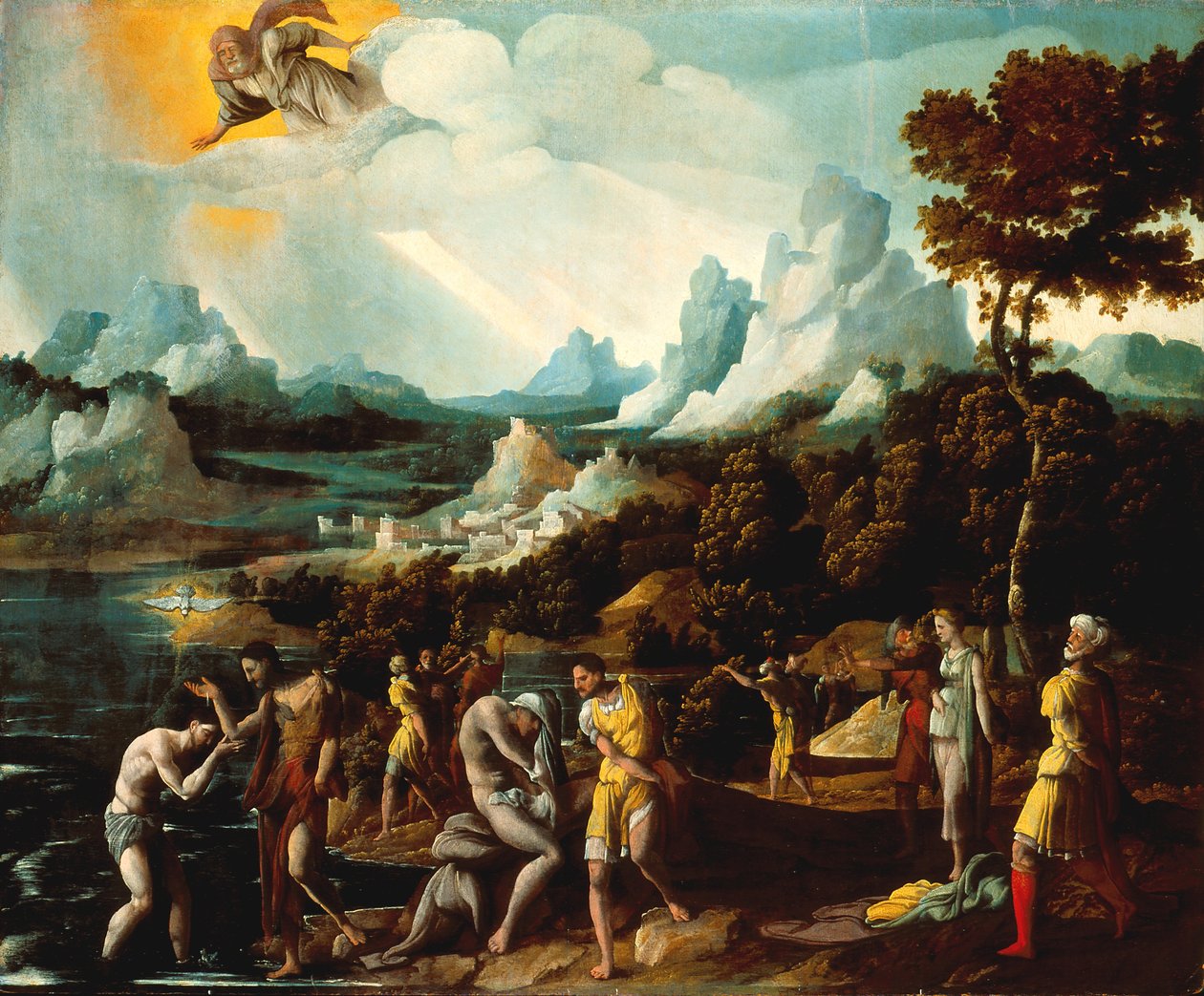 Kristi dop (olja på trä) av Jan van Scorel