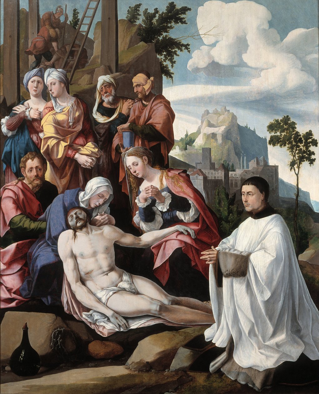 Klagosången över Kristus med en donator, c.1535 av Jan van Scorel