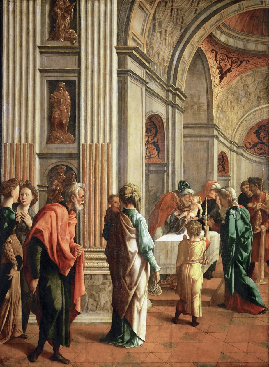 Presentationen i templet - Jan van Scorel (1495-1562). Olja på trä, ca 1530-1536. Mått: 114x85 cm. Konsthistoriska museet, Vienne av Jan van Scorel