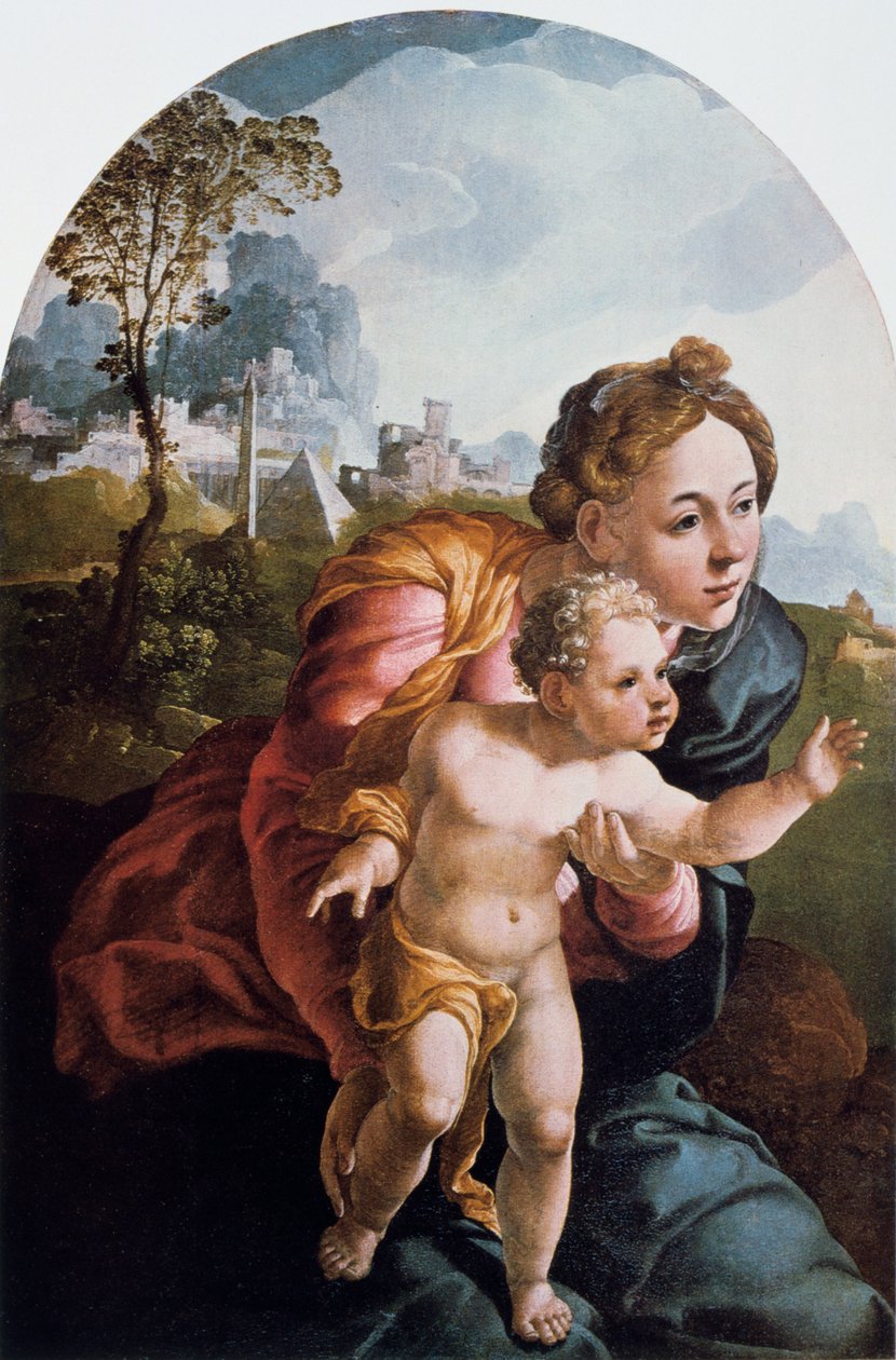 Jungfrun och barnet, 1500-talet. av Jan van Scorel