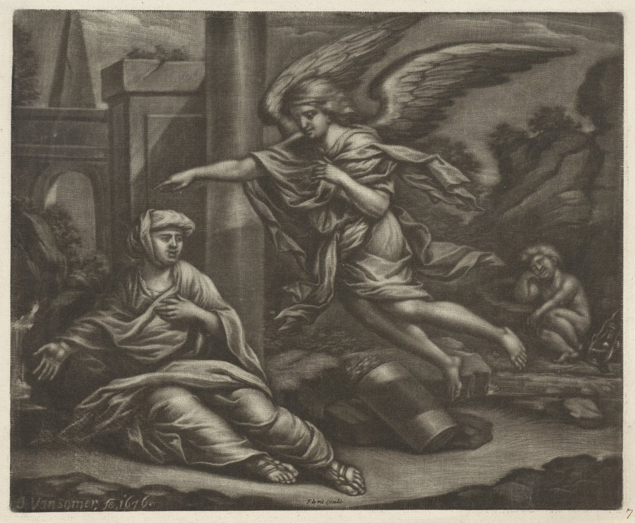 Hagar och Ismael i öknen av Jan van Somer