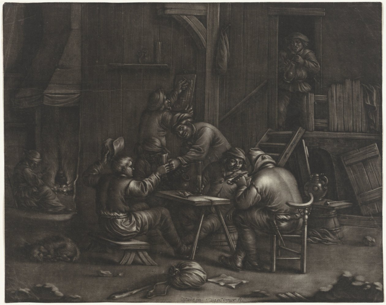 Värdshus med supande män av Jan van Somer