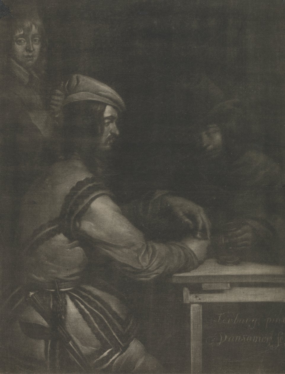 Scen på ett värdshus av Jan van Somer