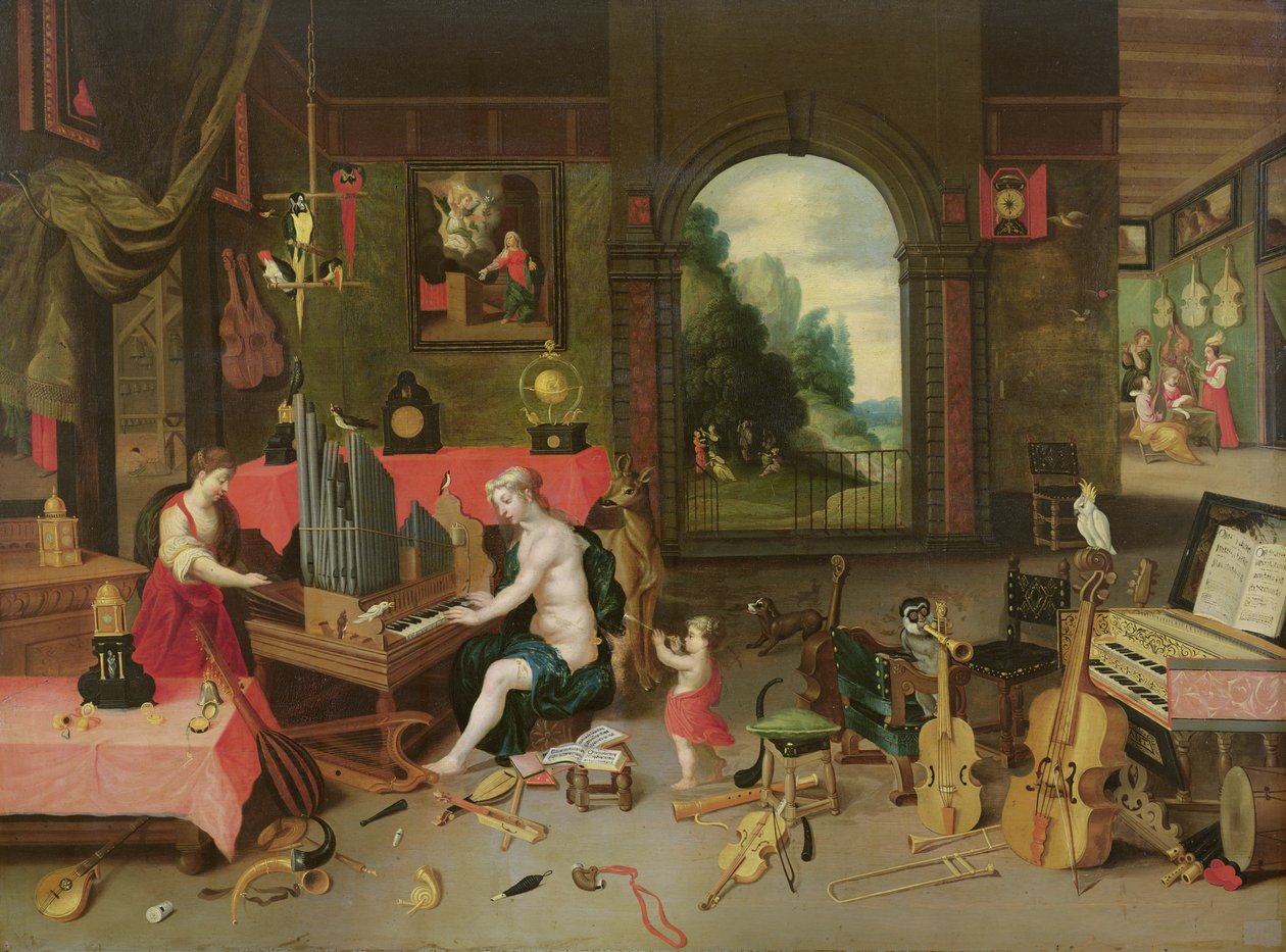 Allegori om hörsel av Jan van and Balen, Hendrik van Kessel