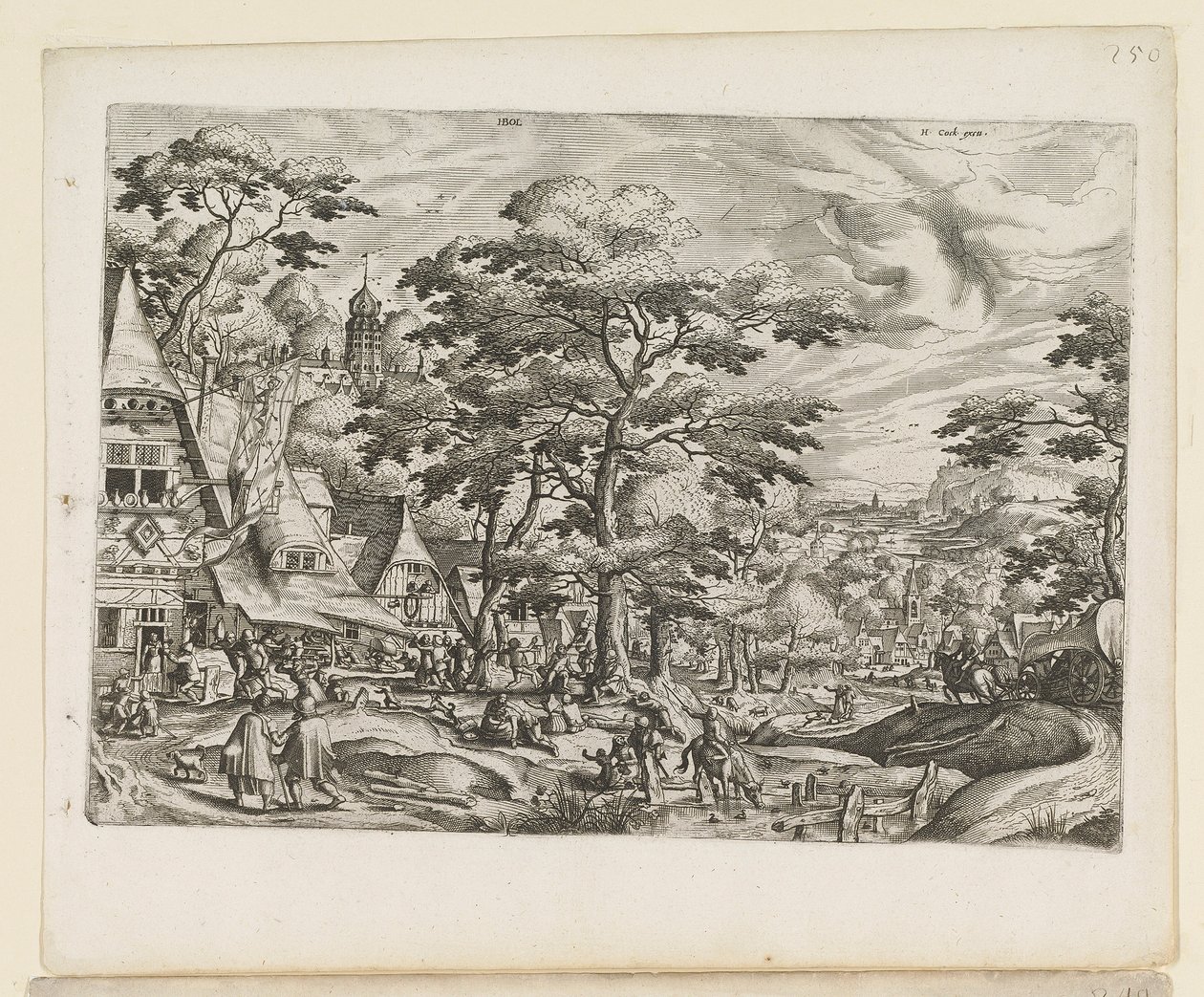 Landskap med byscen av Jan van and Doetechum Lucas van and Bol Hans Doetechum the elder