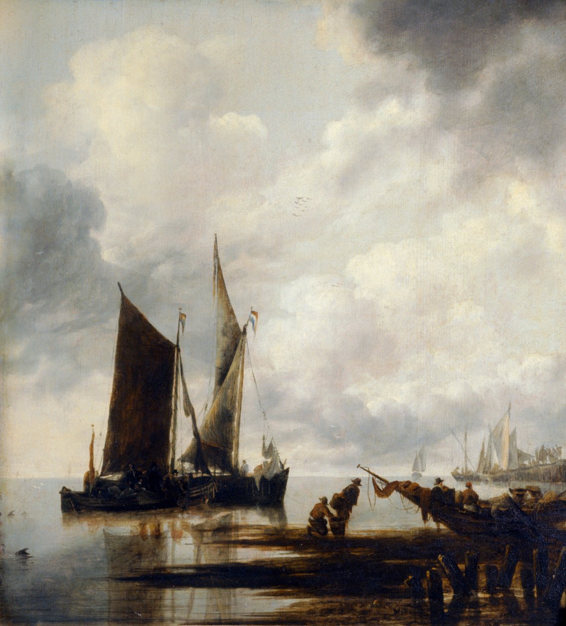 Sea Piece (olja på duk) av Jan van de Capelle or Cappelle