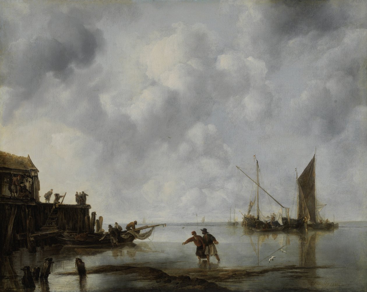 Fiskebåtar i ett lugn av Jan van de Cappelle