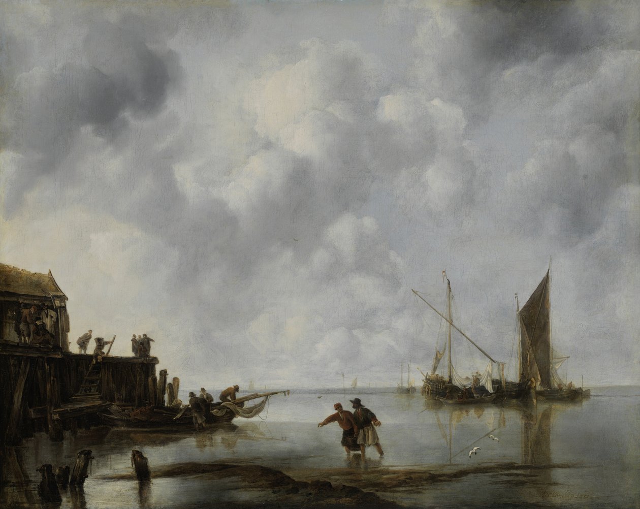 Fiskebåtar i ett lugn, 1651. av Jan van de Cappelle