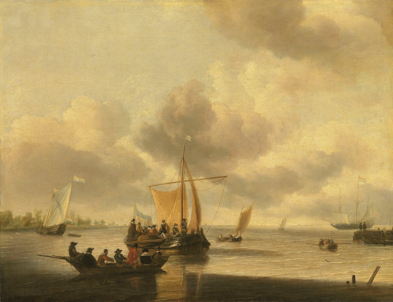 Mynningen av en flodmynning (Brill) av Jan van de Cappelle