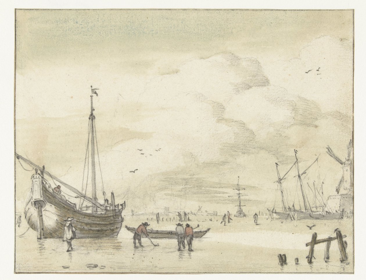 vinter ansikte av Jan van de Cappelle