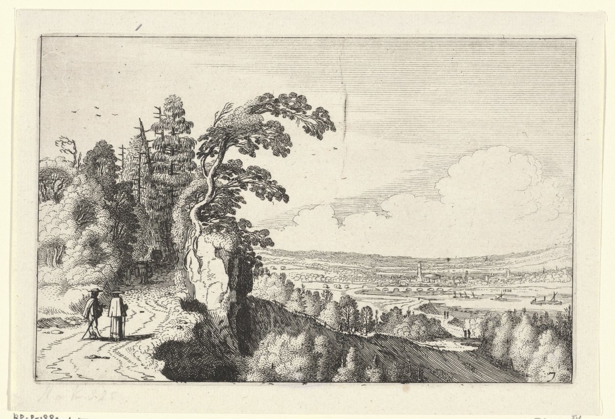 Utsikt över en dal Landskap (serietitel) Amenissimae aliquot requculae (serietitel) av Jan van de Velde (II)