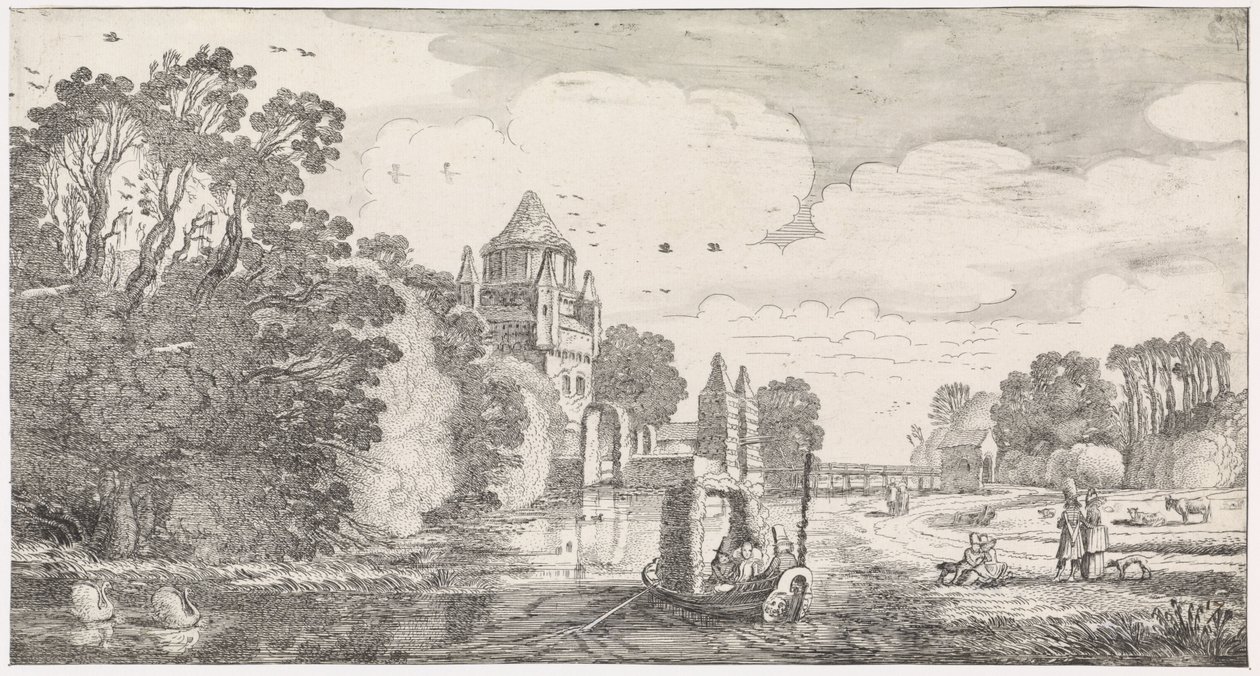 Liten Houtpoort i Haarlem Lekfulla landskap och underhållande dikter (serietitel) av Jan van de Velde (II)