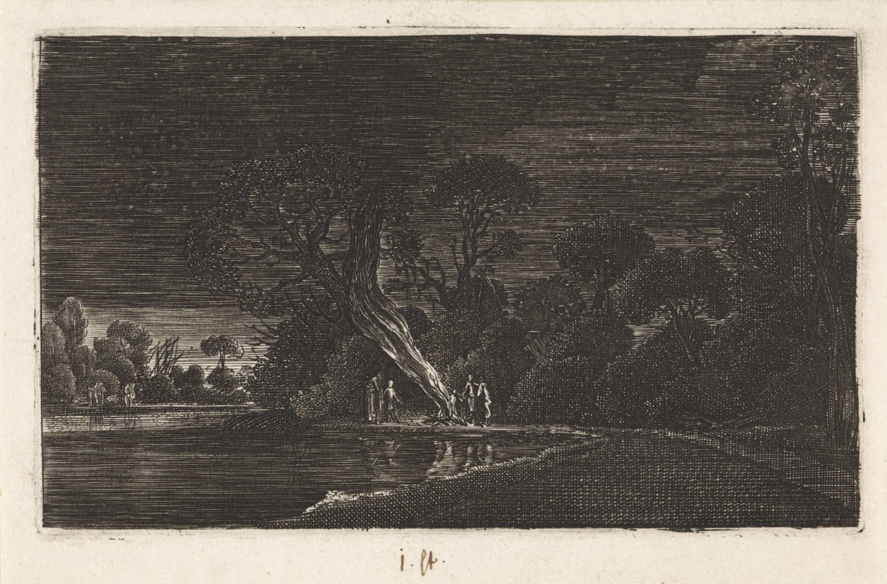 Landskap i månsken av Jan van de Velde (II)