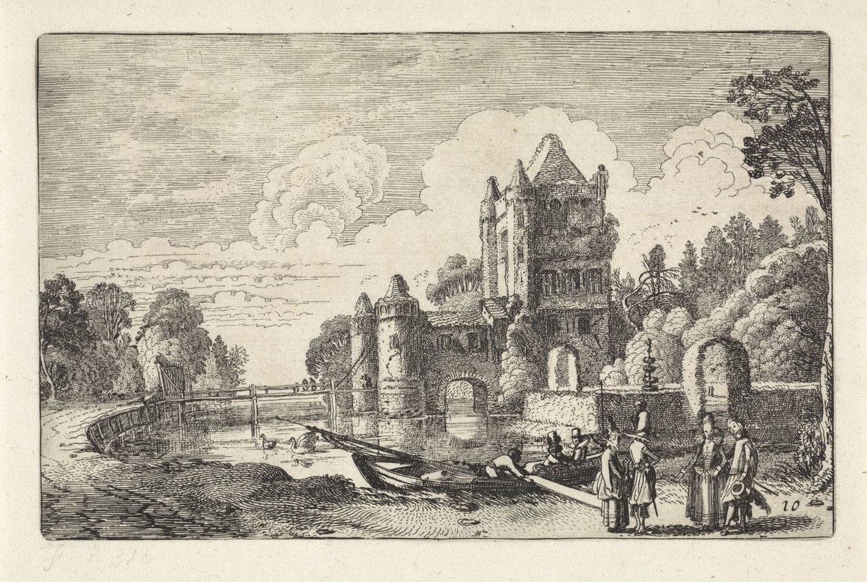 Landskap med Amsterdam Gate i Haarlem Landskap (serietitel) Amenissimae aliquot requculae (serietitel) av Jan van de Velde (II)