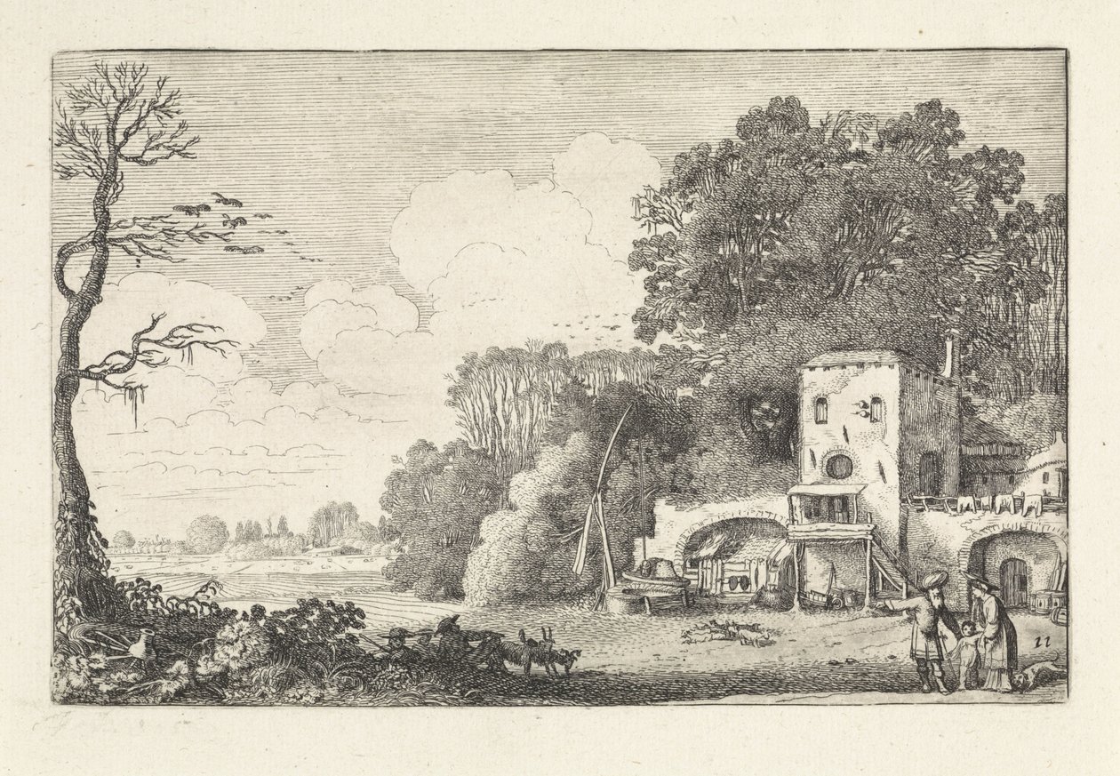 Landskap med avskedandet av Hagar och Ismael Landskap (serietitel) Amenissimae aliquot requculae (serietitel) av Jan van de Velde (II)