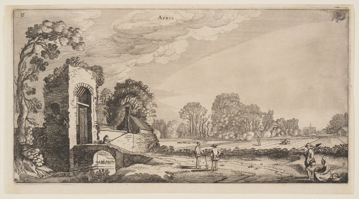 April, från Årets tolv månader av Jan van de Velde II