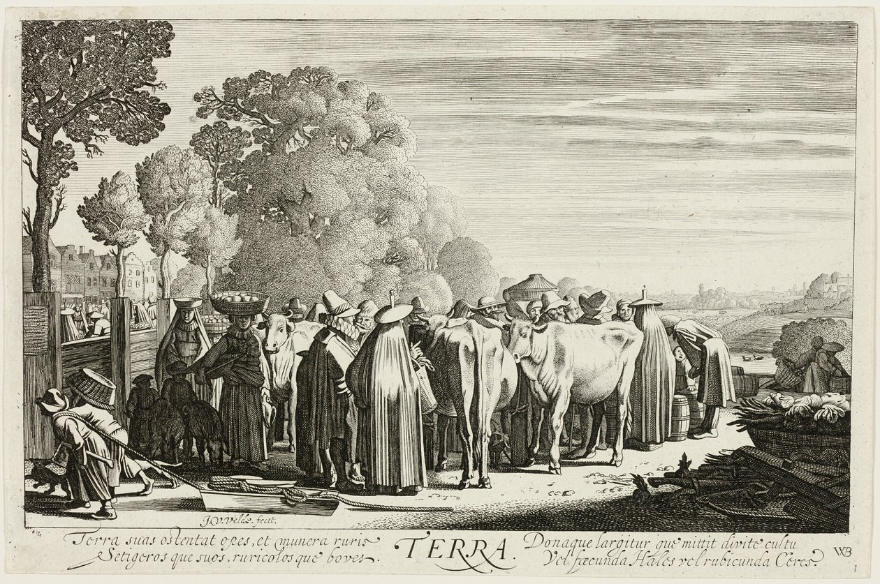 Jord, platta ett från De fyra elementen av Jan van de Velde II