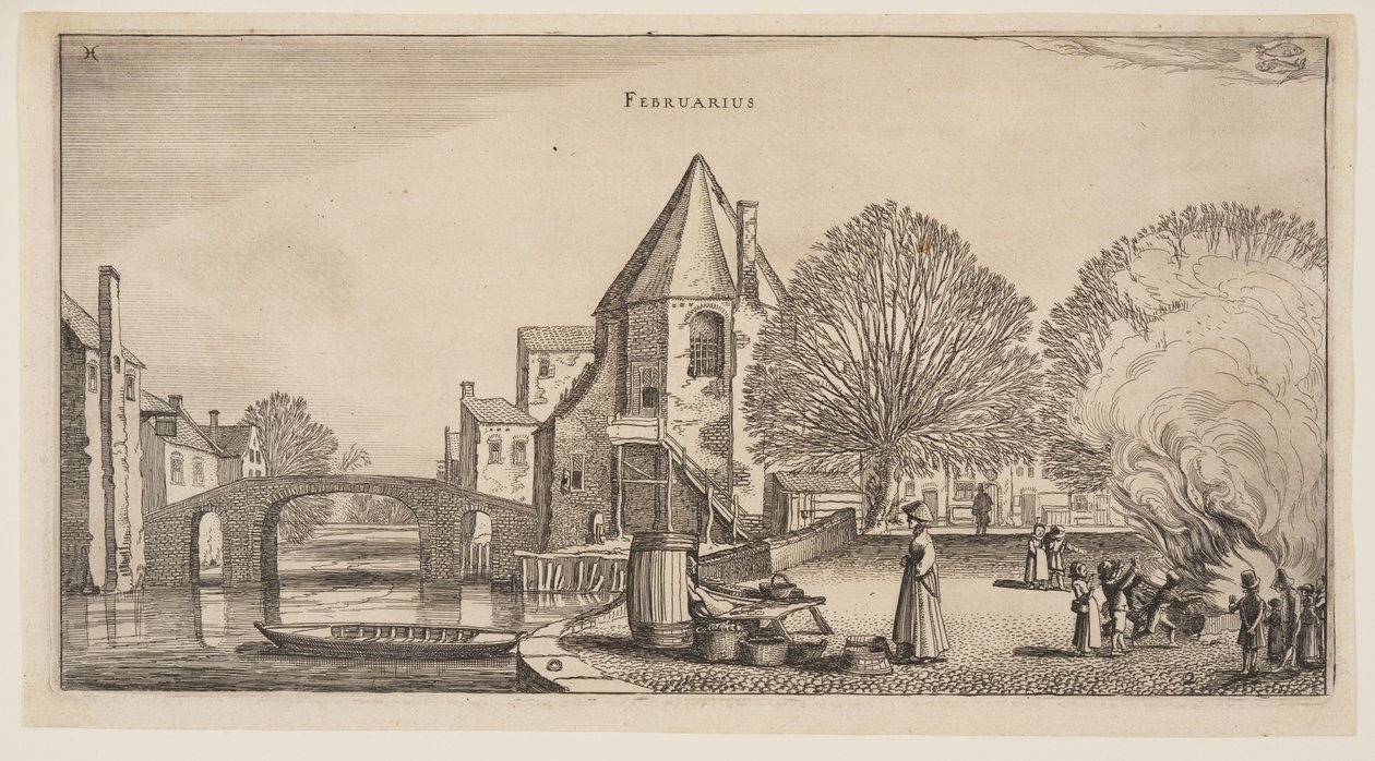 Februari, från Årets tolv månader (The Twelve Months of the Year) av Jan van de Velde II