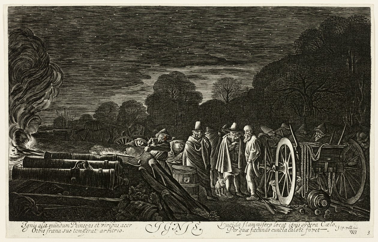 Eld, platta fyra från De fyra elementen av Jan van de Velde II