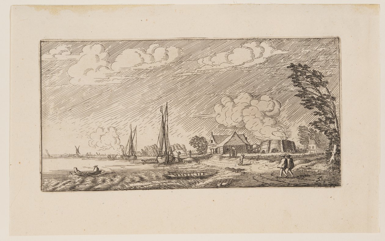 Lime-Kiln i stormigt väder, från Six Landscapes av Jan van de Velde II
