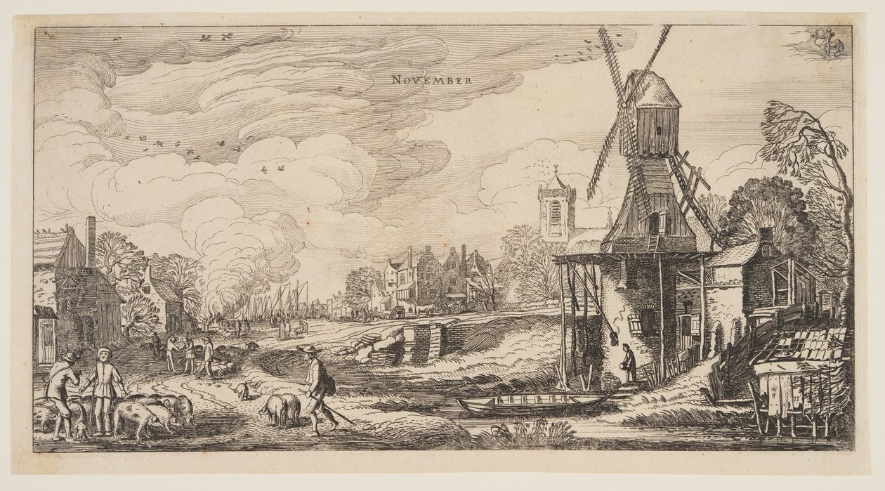 November, från Årets tolv månader av Jan van de Velde II