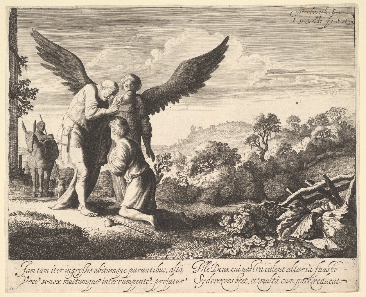 Tobias välsignad av blinde Tobit, 1620-41. av Jan van de Velde II