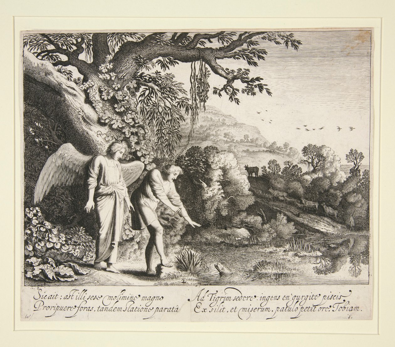 Tobias ser fisken, från historien om Tobias av Jan van de Velde II