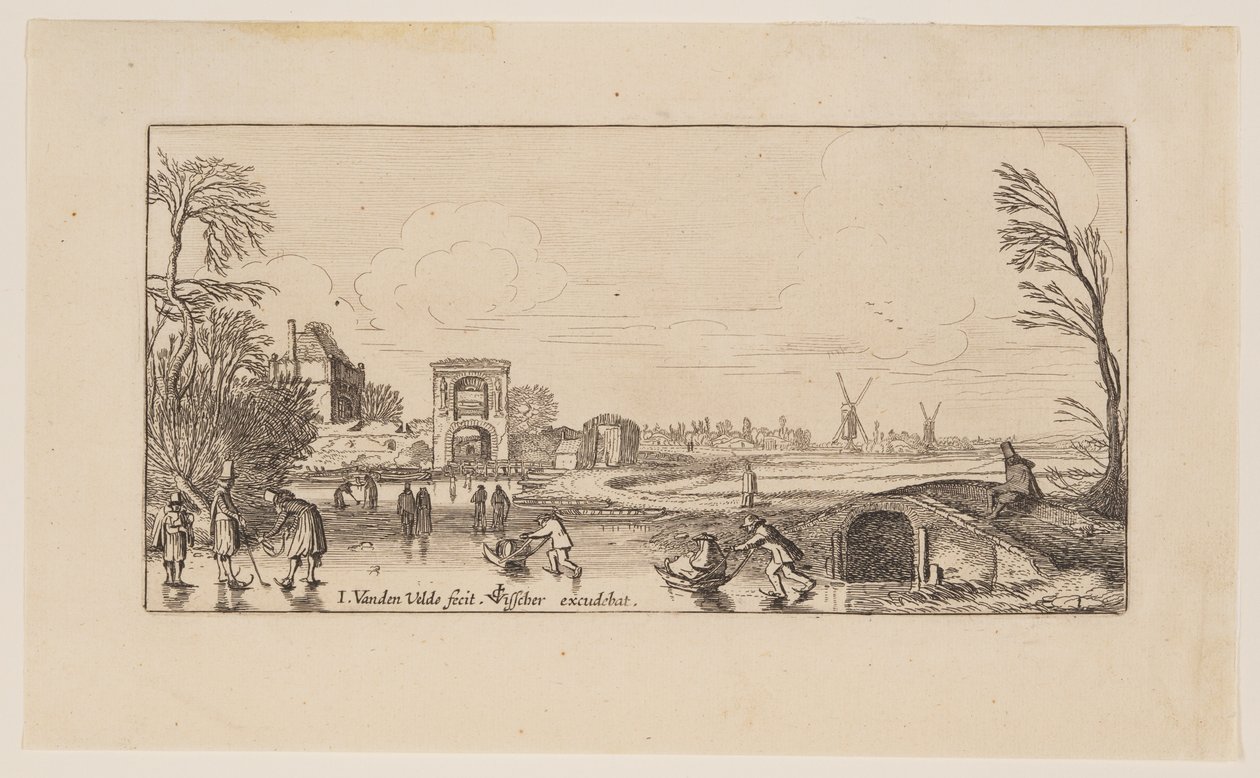 Vinterlandskap, från Six Landscapes av Jan van de Velde II