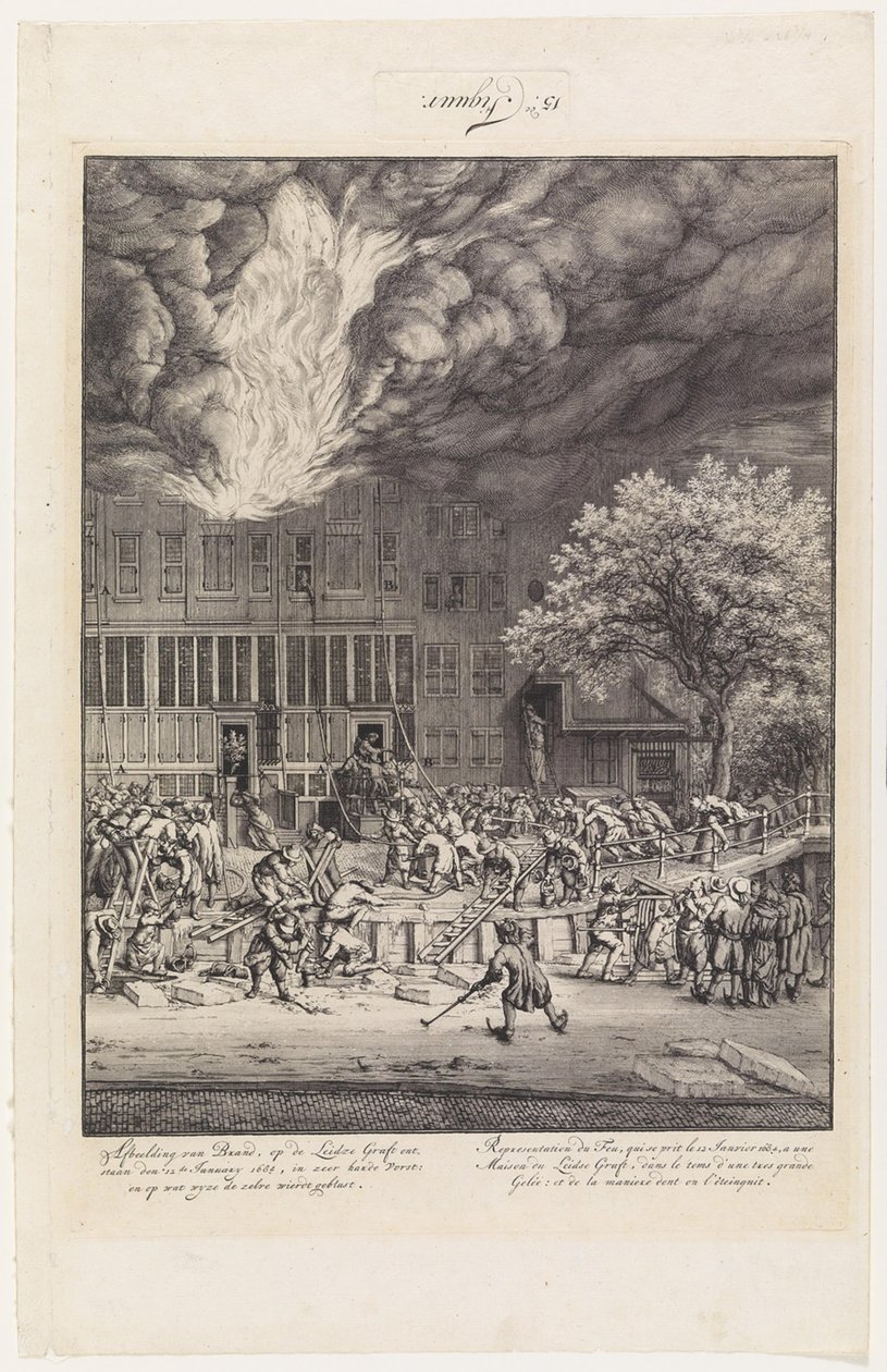 Brand på Leidschegracht, 1684 av Jan van der Heyden