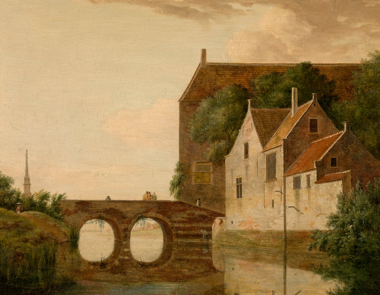 Bro över en flod av Jan van der Heyden
