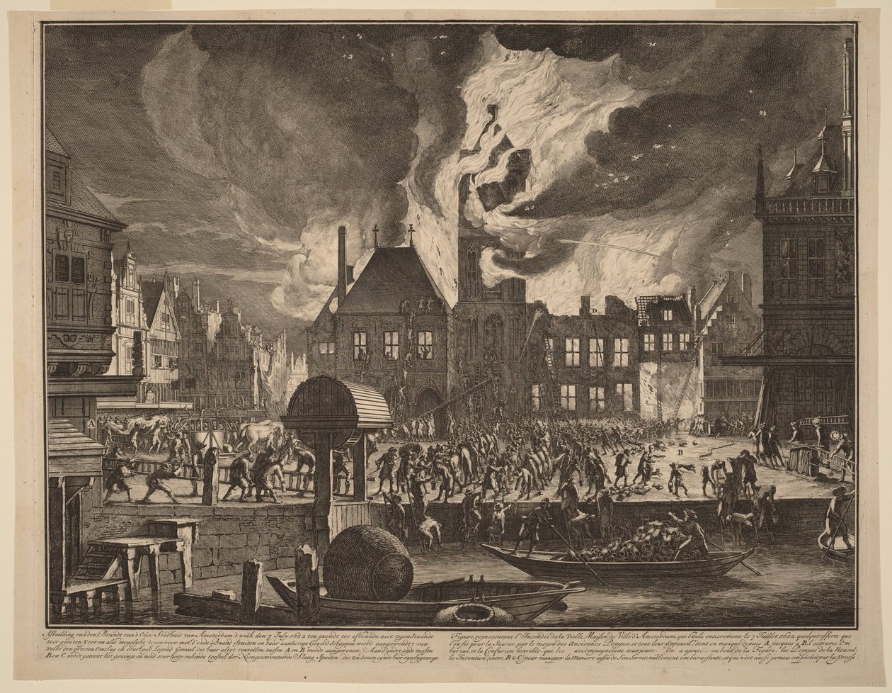Branden i Amsterdams gamla rådhus av Jan van der Heyden