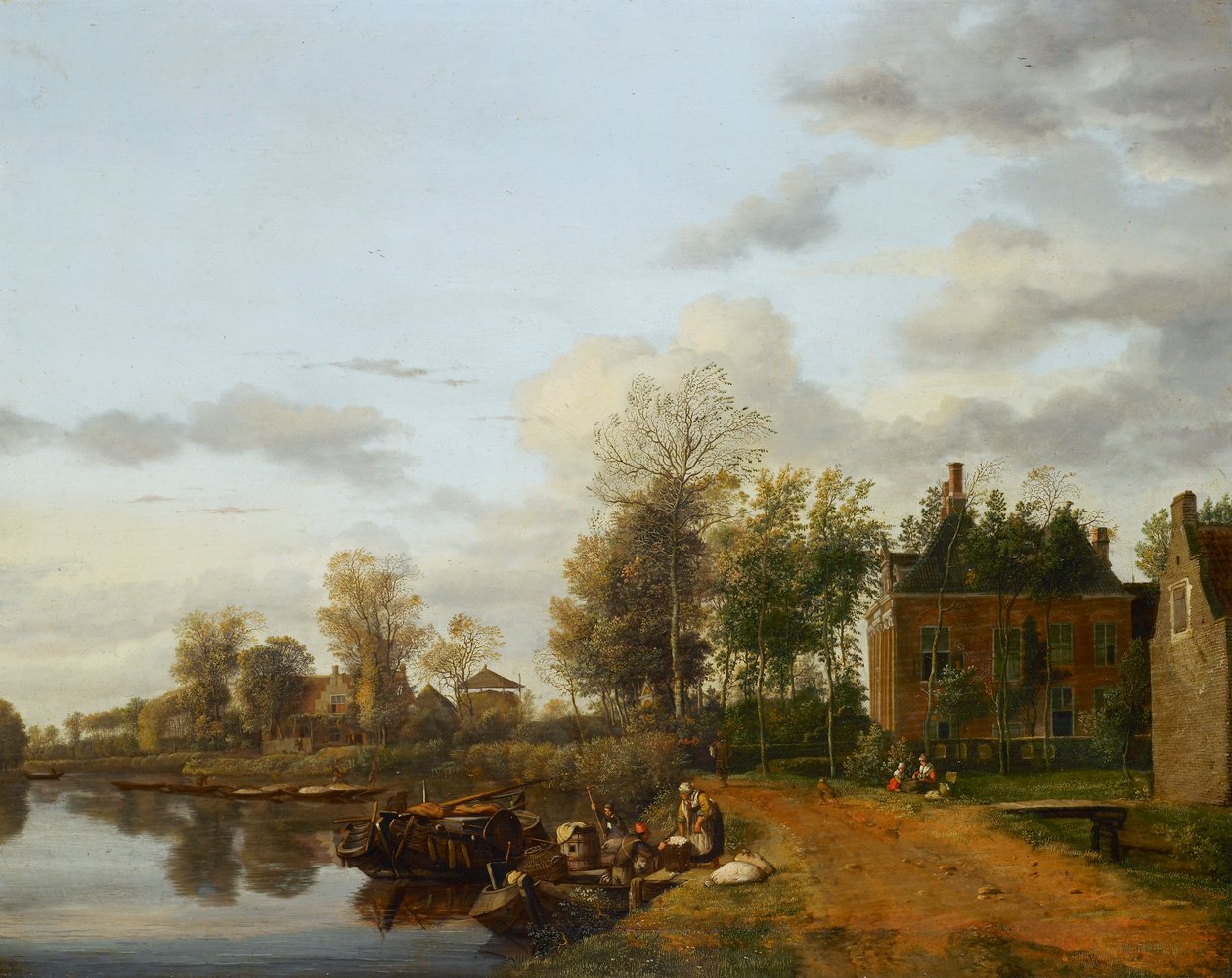 Country House på Vliet nära Delft av Jan van der Heyden