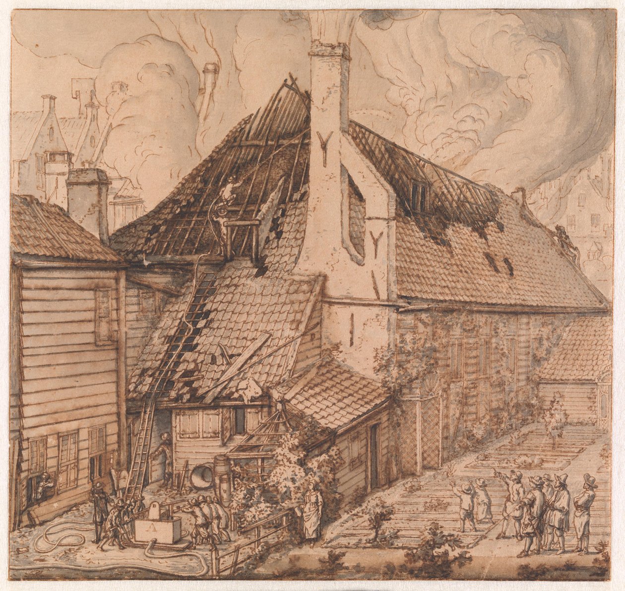 Branden i tvålsjuderiet ”De Bruynvis” av Jan van der Heyden