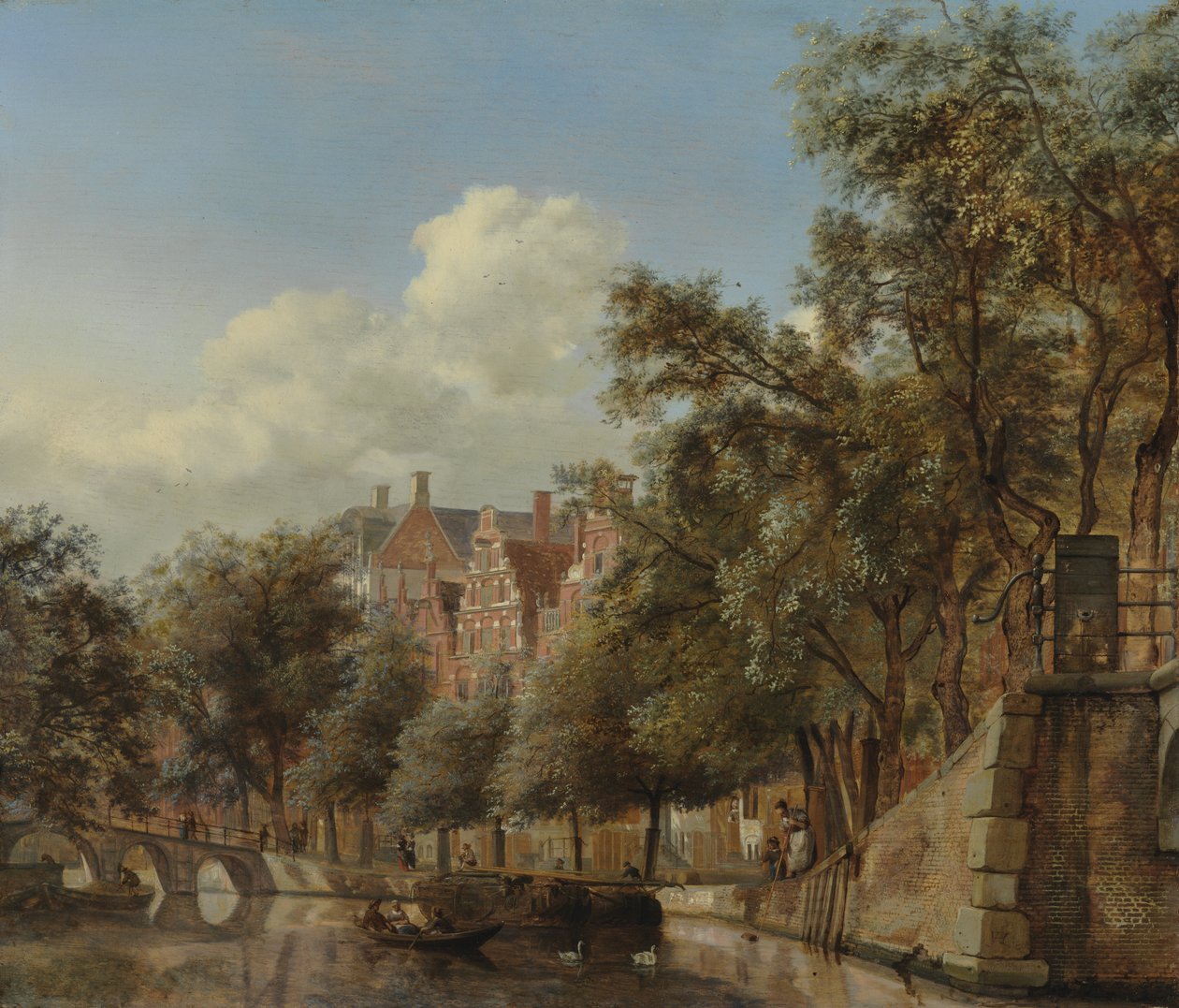Herengracht i Amsterdam, sedd från Leliegracht av Jan van der Heyden