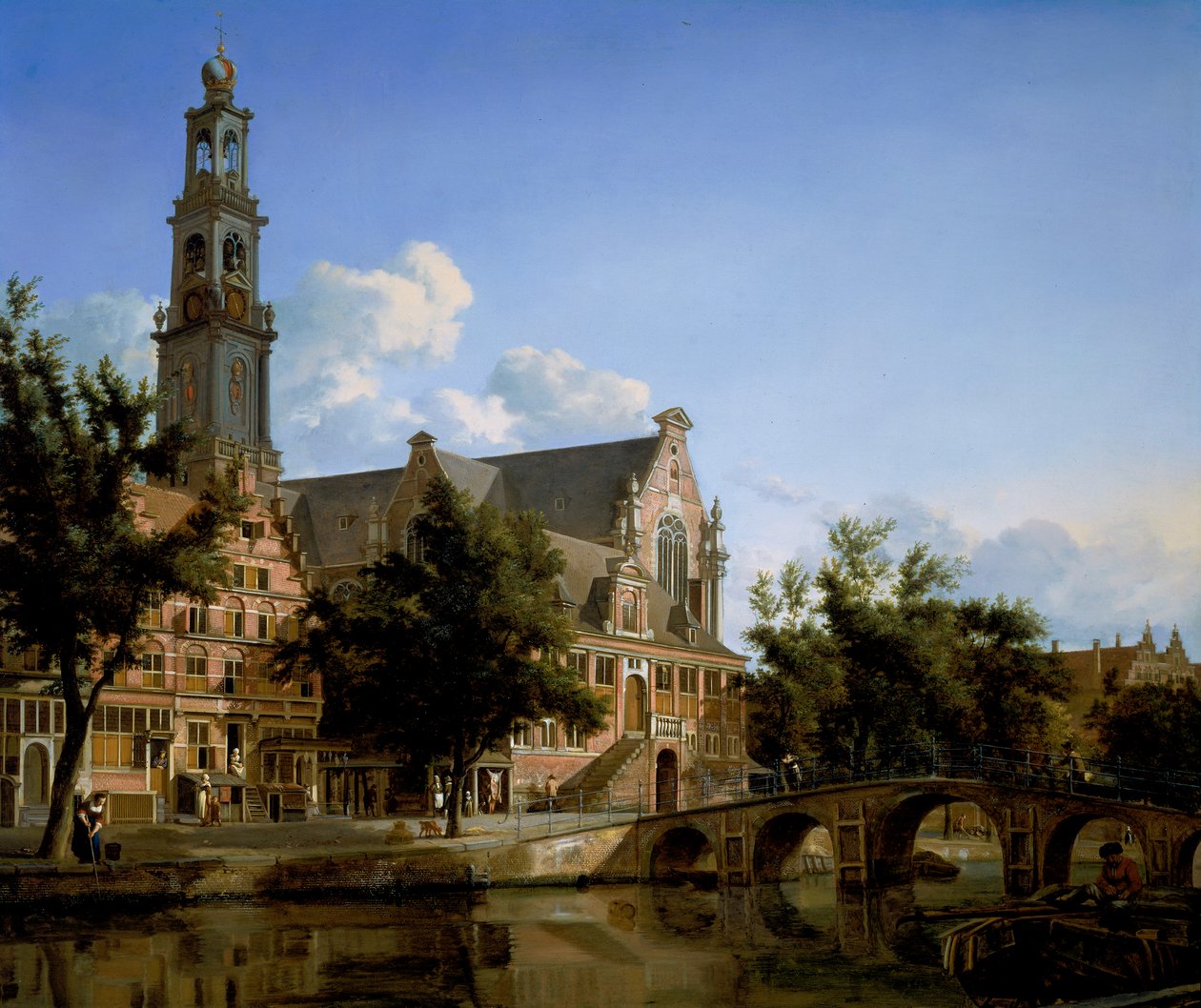 Utsikt över Westerkerk, Amsterdam av Jan van der Heyden