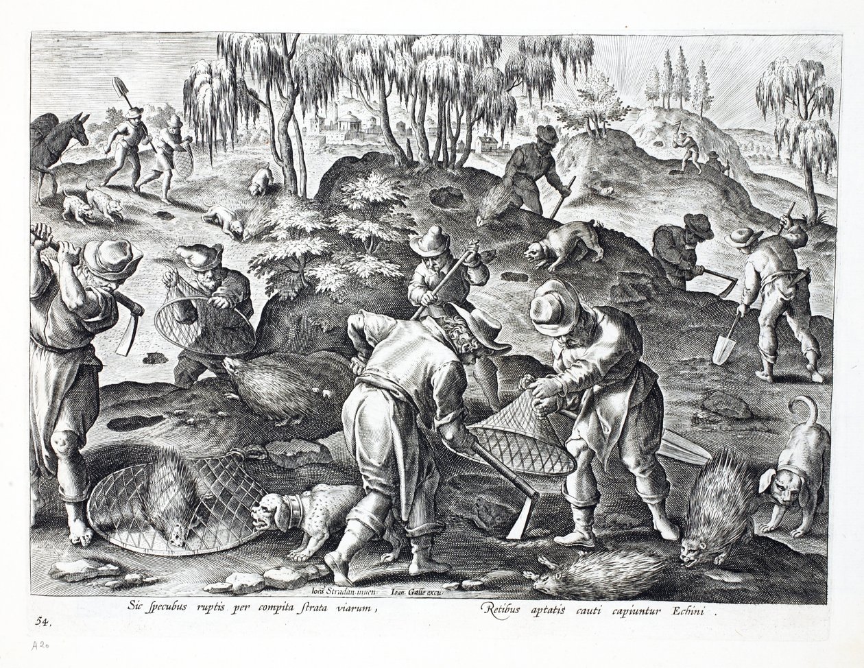Gräva ut och fånga piggsvin, skylt 54, illustration från 