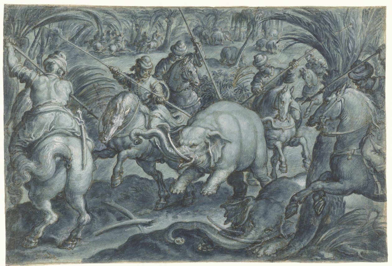 Elefantjakt av Jan van der Straet